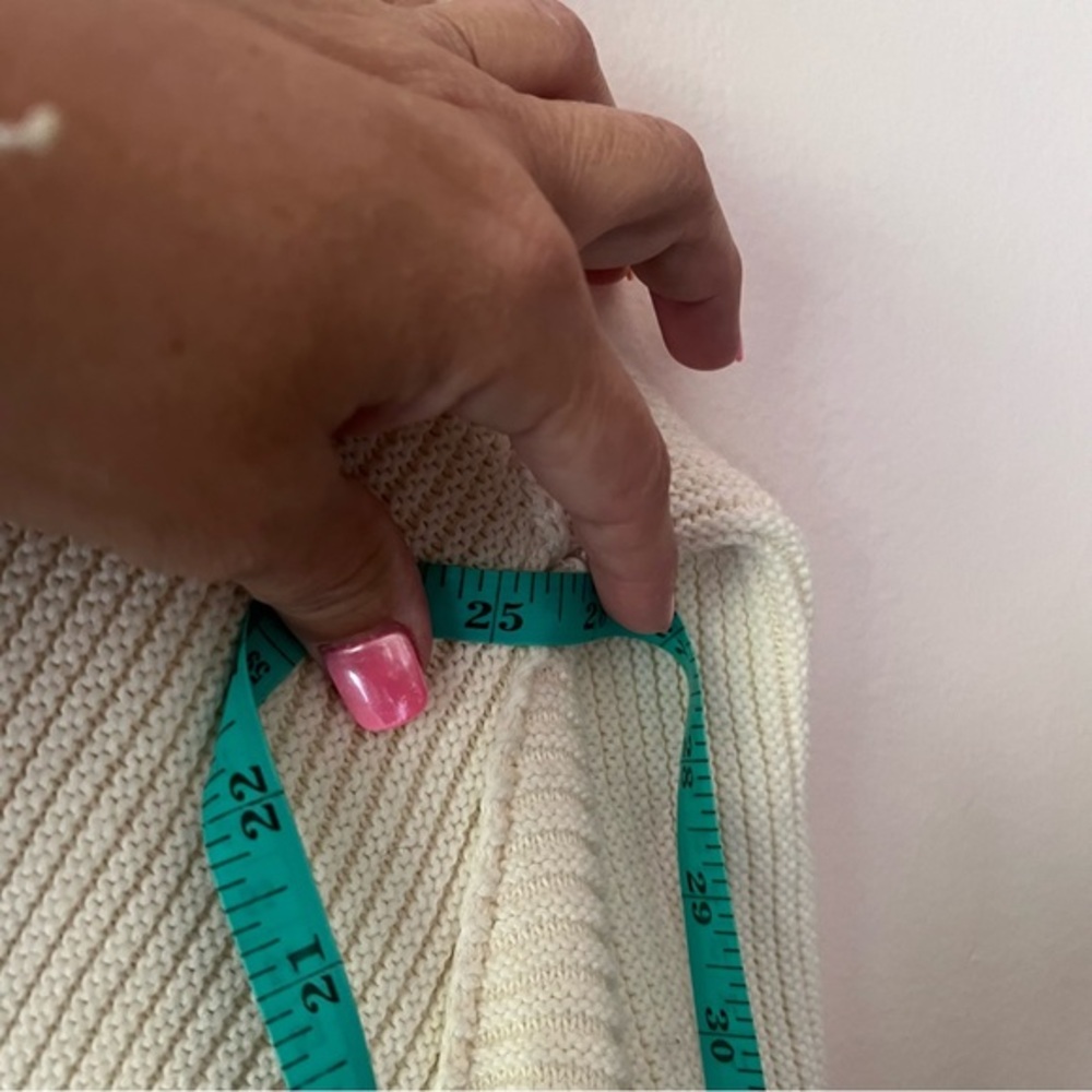 FREE PEOPLE La Brea V-Neck Sweater SIZE MEDIUM cream ribbed oversized‎ warm cozy - Picture 7 of 9